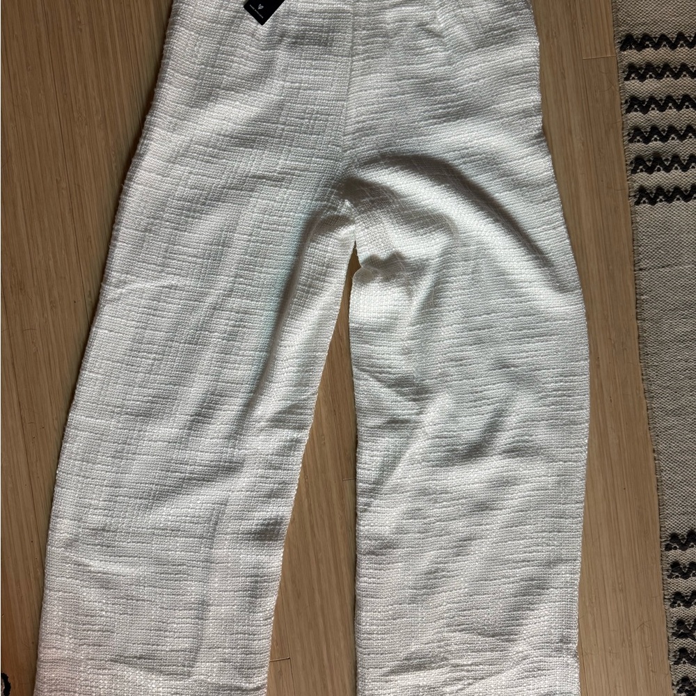 Lulu's Ivory Tweed Wide Leg Pants - Picture 2 of 6